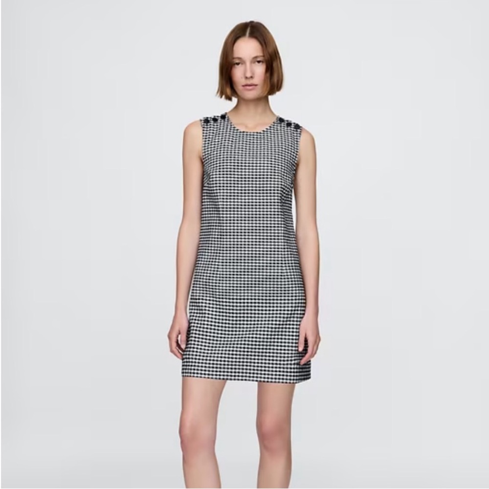 Gap x Doen Navy and White Gingham Shift Dress-Size 2 New With Tags